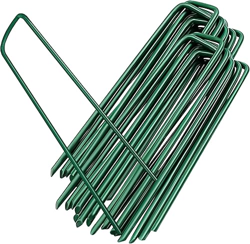 Paquete de 30 estacas galvanizadas de 6 pulgadas para paisaje, pasadores de césped resistentes antioxidantes, estacas de jardín de calibre 11,