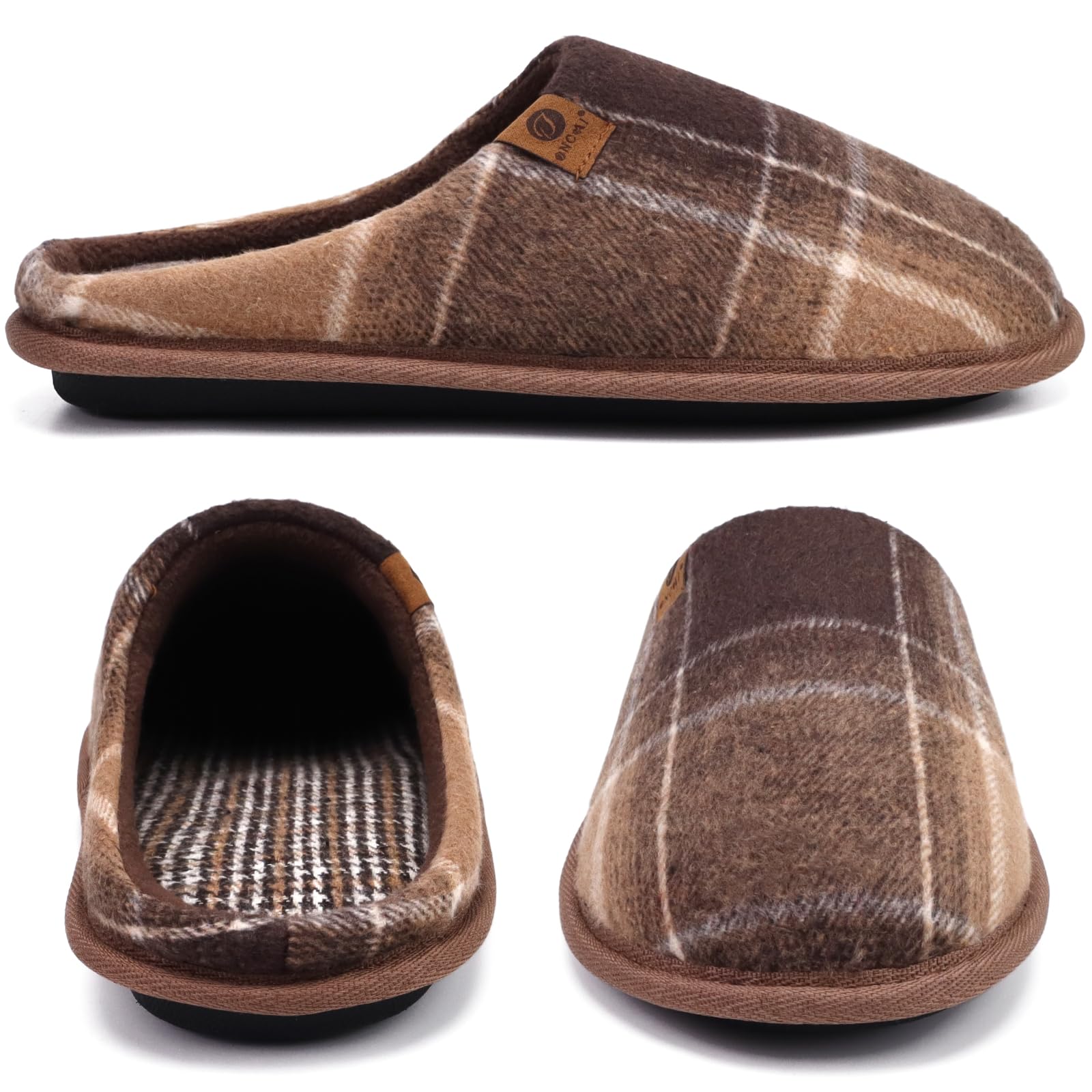 ONCAI Pantofole da Uomo Invernali, Comoda Memory Foam Calde Scarpe da Casa in Lana Con Suola Antiscivolo Taglia 40-49 EU