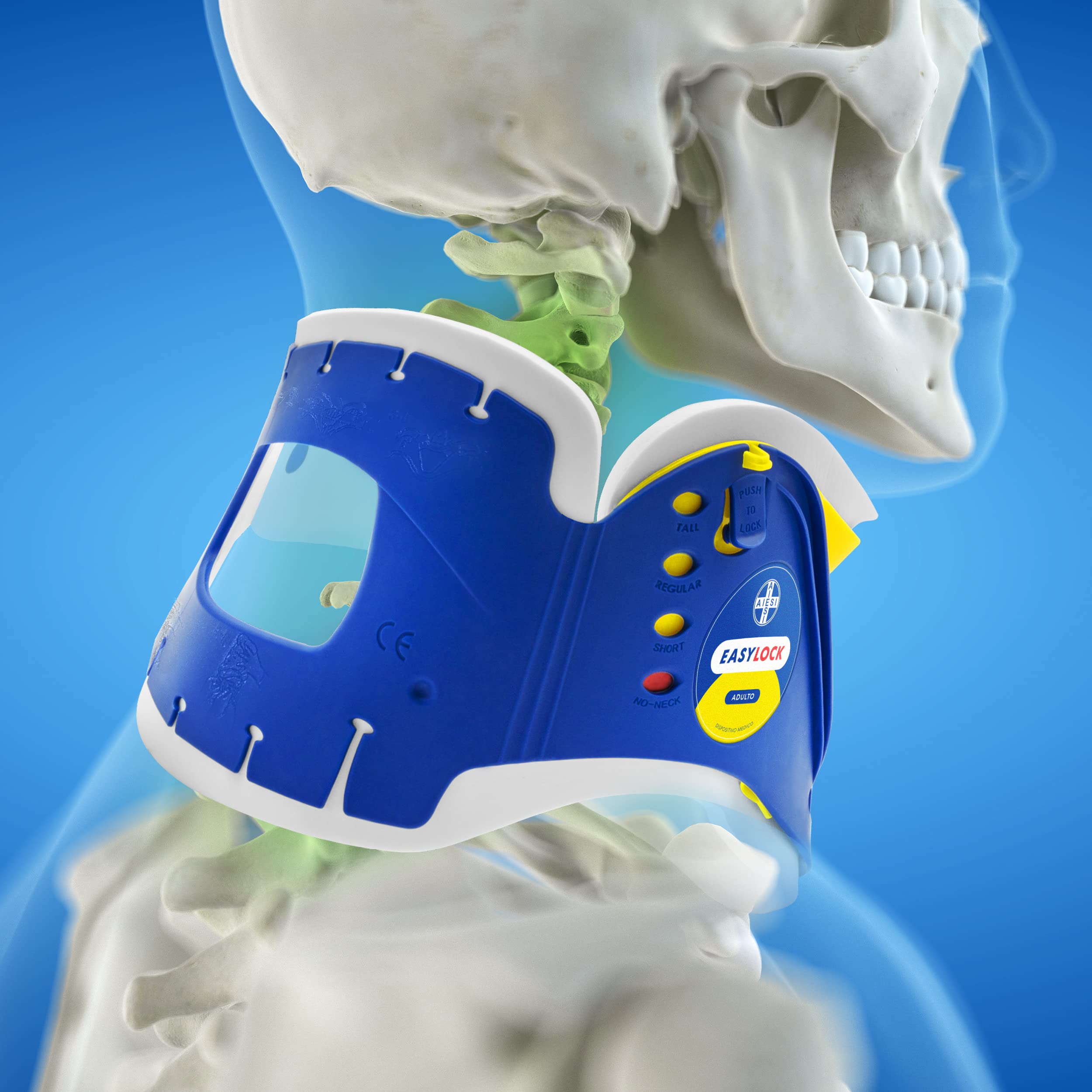AIESI® Collare cervicale immobilizzante per adulti regolabile in 4 posizioni EASYLOCK