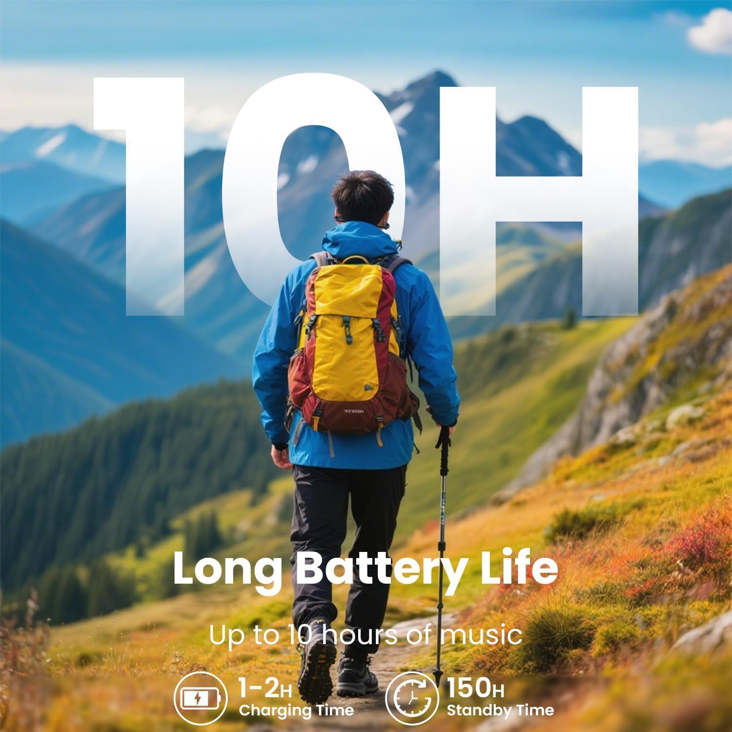 Open-Ear Bluetooth Bone Conduction Sport Headphones Sweat Resistant Wireless Earphones Open Ear Earbuds Wireless Bluetooth Headset with Mic for Fitness Workouts Running,Built-in Mic with Hair Band