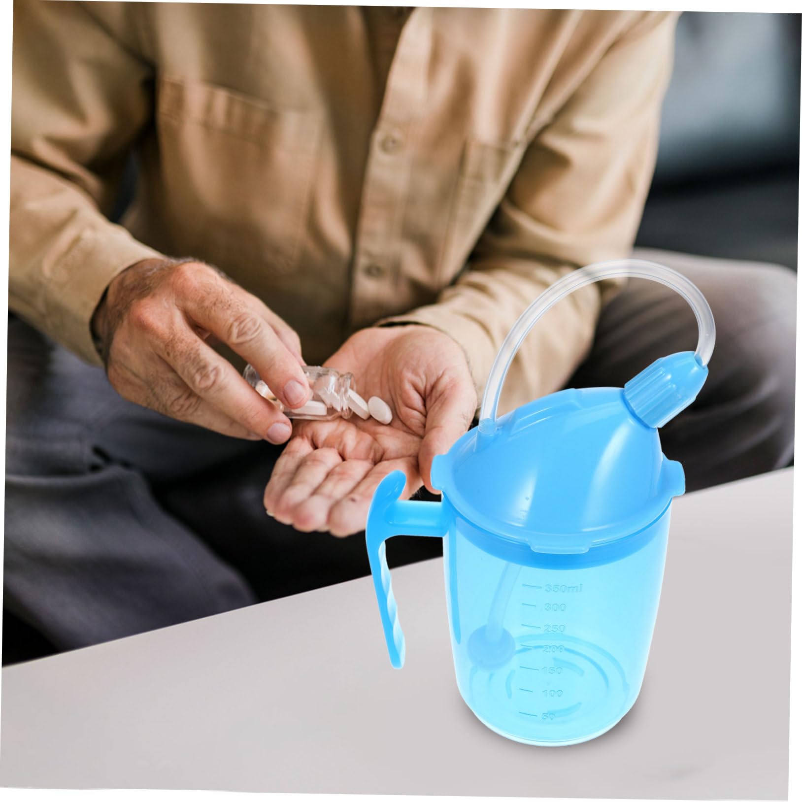FRCOLOR 2 Piezas copa de lactancia gente tazas de maternidad taza a prueba de asfixia plastico vasitos plastico de agua de bebida de maternidad irrompible el Blue