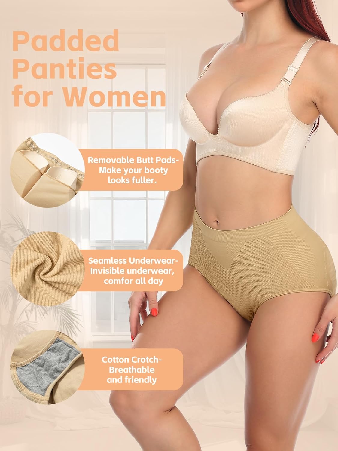 JOYSHAPER Butt Lifter Panties for Women Butt Pads Shapewear Tummy Control Underwear Panty Padded Hip Enhancer Brief - Image 4