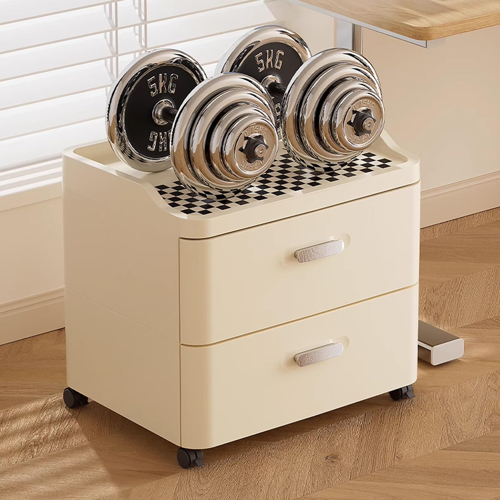 Mesa Impresora Ruedas Material Plástico Soporte Impresora Bajo con Cajones Almacenamiento en Capas Mesa Auxiliar Cocina para Oficina Casa(52 * 40 * 84cm)