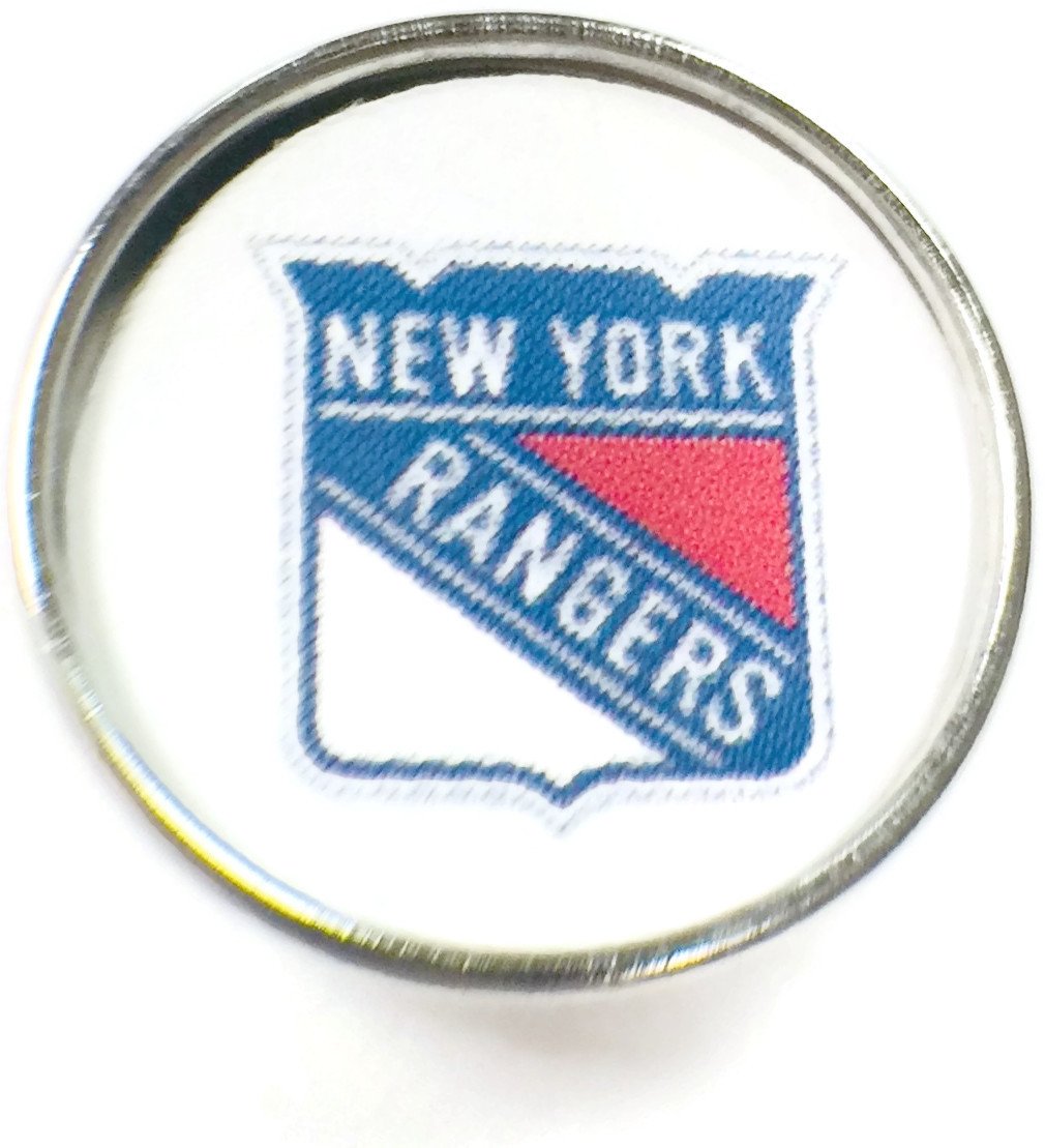 Snap Jewelry Fashion NHL Hockey Logo New York Rangers 18 MM - 20 MM Snap Charm