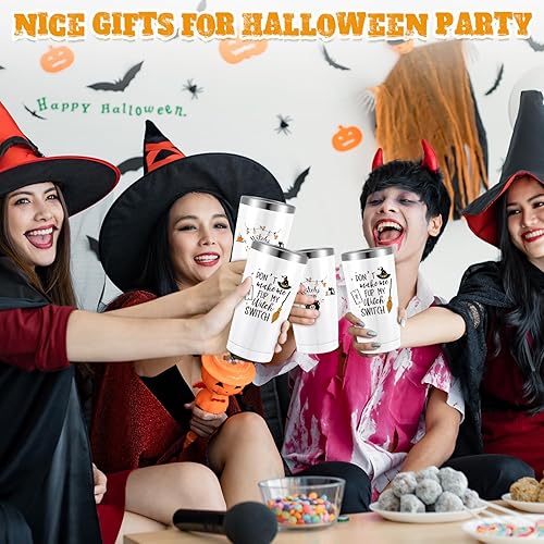Miniatura 4 de Paquete de 6 tazas de taza de bruja de Halloween, 20 onzas de Witch's Brew Dont Make Me Flip My Witch Switch con aislamiento gótico, taza de café de