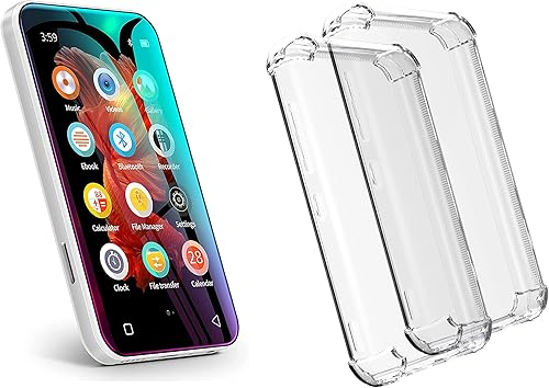 TIMMKOO Reproductor de MP3 con Bluetooth, pantalla táctil completa de 4.0 pulgadas, reproductor MP4 MP3 con altavoz, reproductor de música MP3