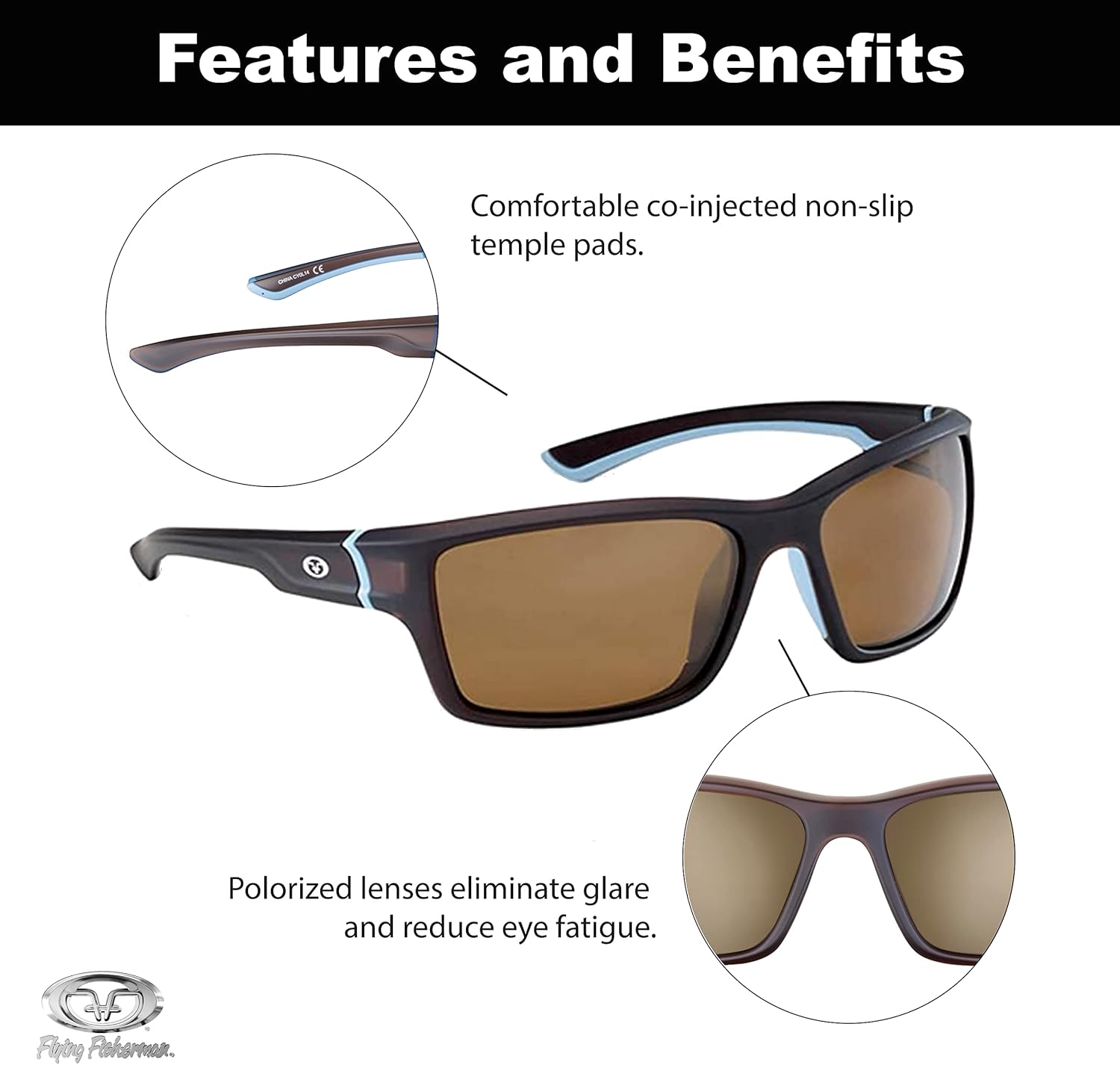 Miniatura 3 de Flying Fisherman Cove Gafas de sol polarizadas con bloqueo UV AcuTint para pesca y deportes al aire libre