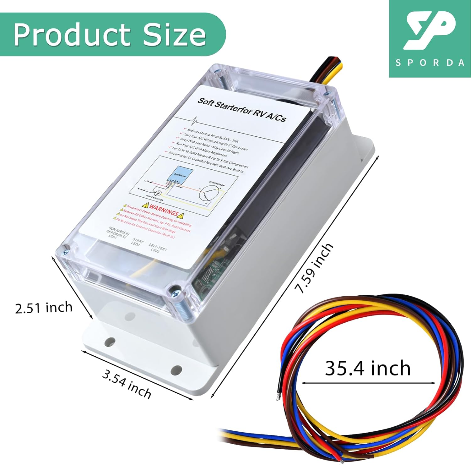 Soft Start for RV Air Conditioner, Compatible for RV Power with Small Generator, Easy Installation