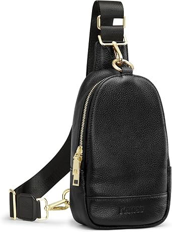 Kattee Leather Sling Bag for Women, Womens Leather Fanny Crossbody Purse for Travel,Small Sling Bag with RFID Blocking | Small