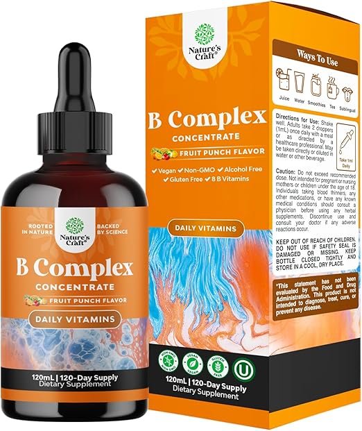 Amazon.com: Vegan Vitamin B Complex Liquid - 9-in-1 Liquid B Complex ...