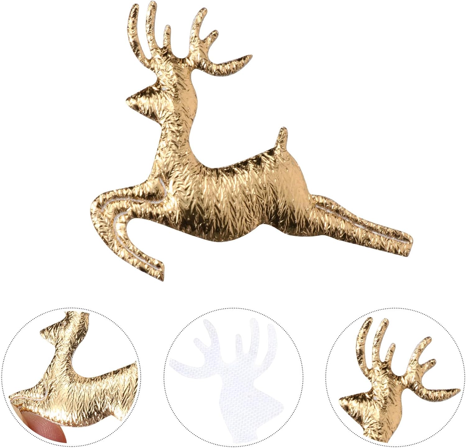 HEMOTON 100pcs Elk Shape Non-woven Fabric Confetti Gold Tone Celebration Decorations Christmas Table Scatter Festive Holiday Event Supplies