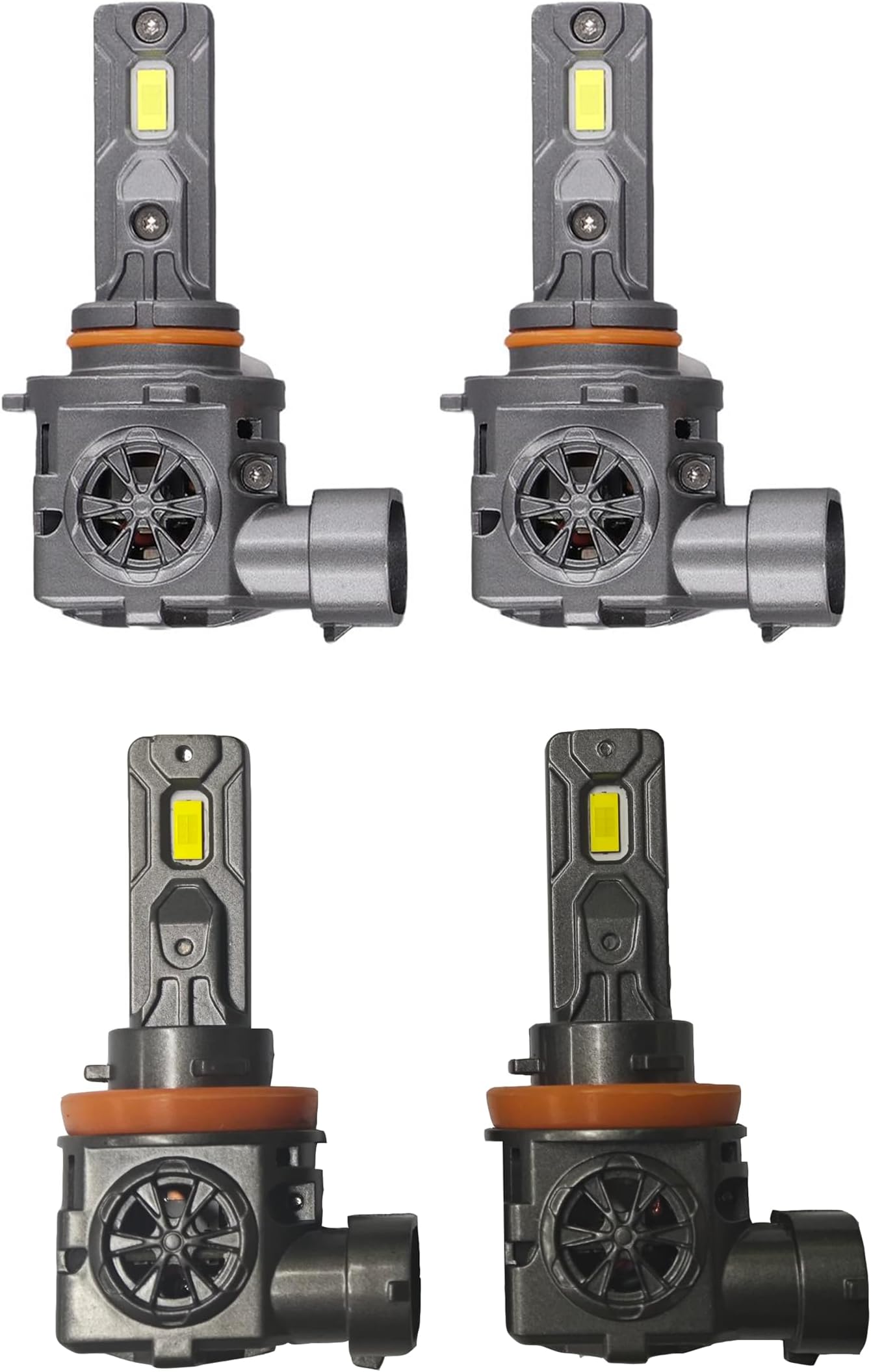 Termitor H11 9005 Light Bulbs Combo, 700% Super Brighter 6500K H9 H8 HB3 Driving Light Bulbs with Fan, Plug and Play, Off-Road Use or Fog Light, Pack of 4