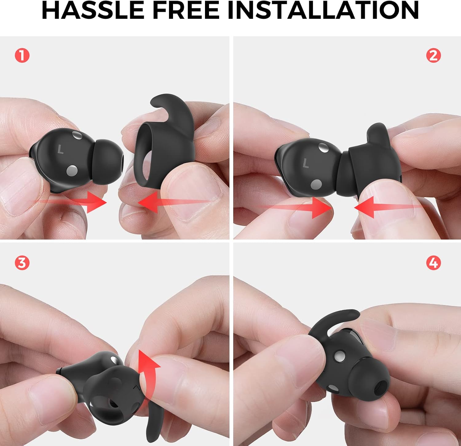 AhaStyle 3 Pairs Silicone Beats Studio Buds Ear Hooks Anti-Slip Ear Covers | Added Storage Pouch, Anti Slip, Secure Fit, Comfortable EarCover Tips Accessories Compatiable with New Beats Studio Buds 2021