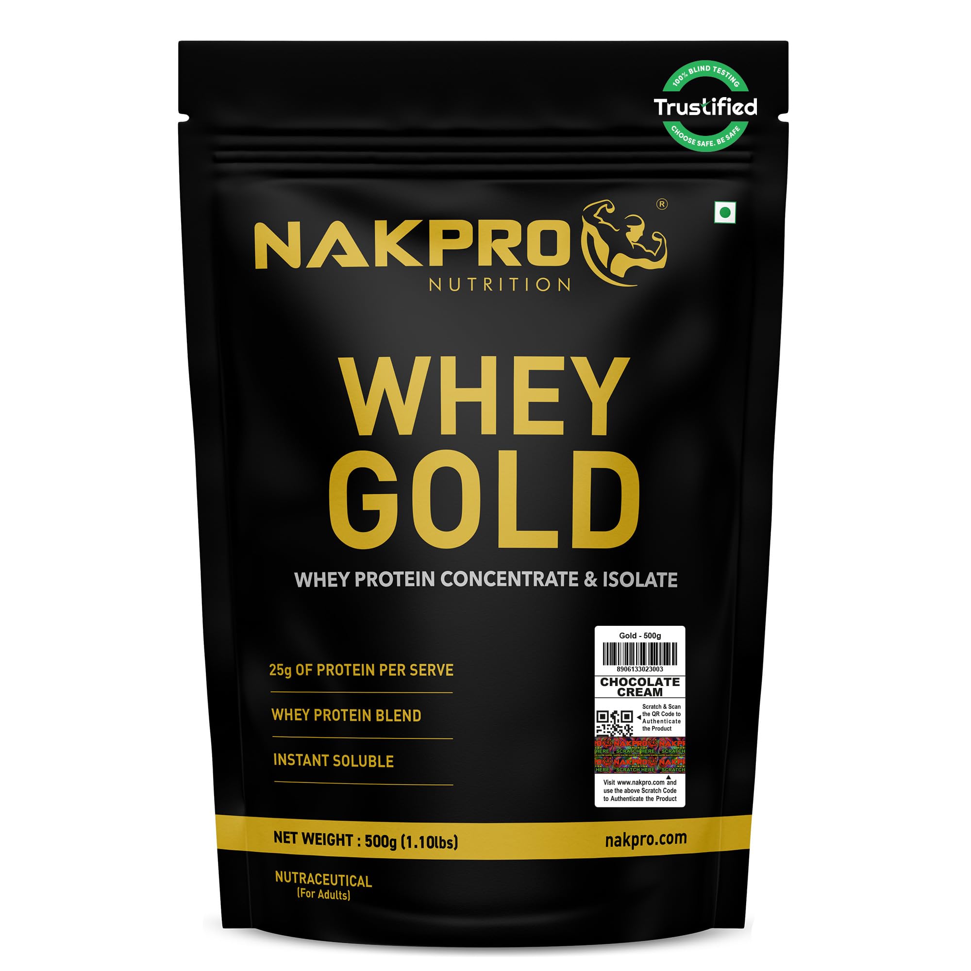 NAKPRO NUTRITION Gold Clean Raw Whey Protein Concentrate | 1kg Unflavoured | 28g Protein | Trustified Certified — Amazon image 8