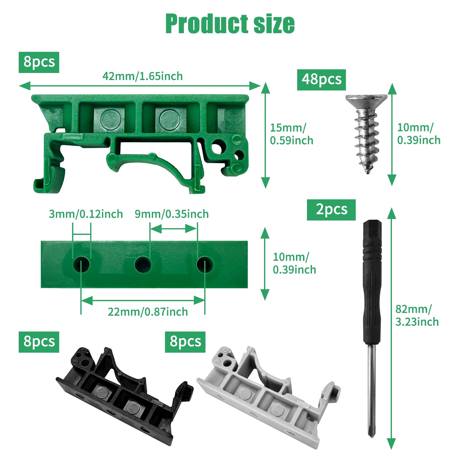 Guida DIN Kit 200x35mm - Con 12 Viti E Adattatori - Per Circuiti Stampati E Quadri Elettrici - Foto 7