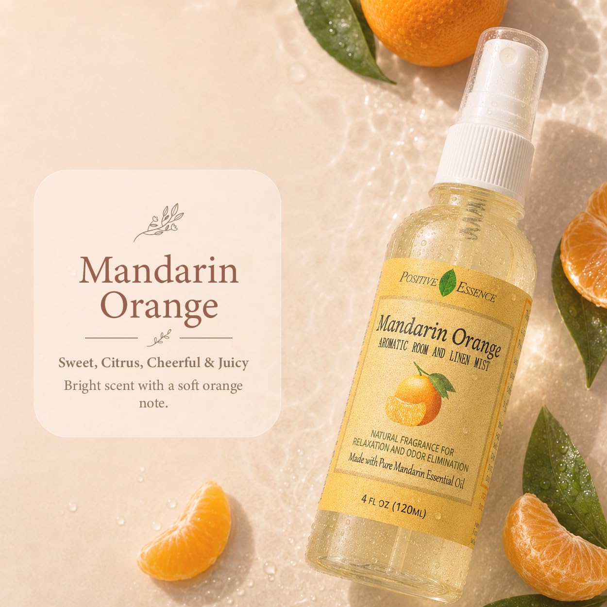Mandarin Orange Room Spray & Linen Spray, Home Fragrance, 4.06 fl oz view 4