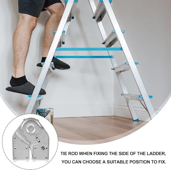 2 Pcs Iron Locking Folding Ladder Hinge Brackets for Aluminum
