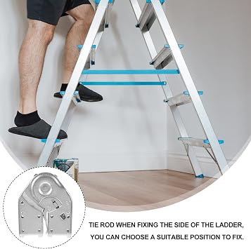 2 Pcs Iron Locking Folding Ladder Hinge Brackets for Aluminum