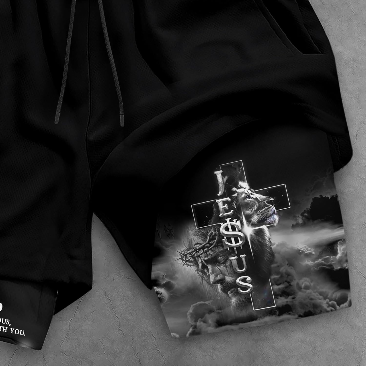 Joshua 1:9 Christian Shorts for Men, Work Out Shorts Gym for Men, Mens Shorts with Liner, Mens Gym Clothes 1 (4XL)