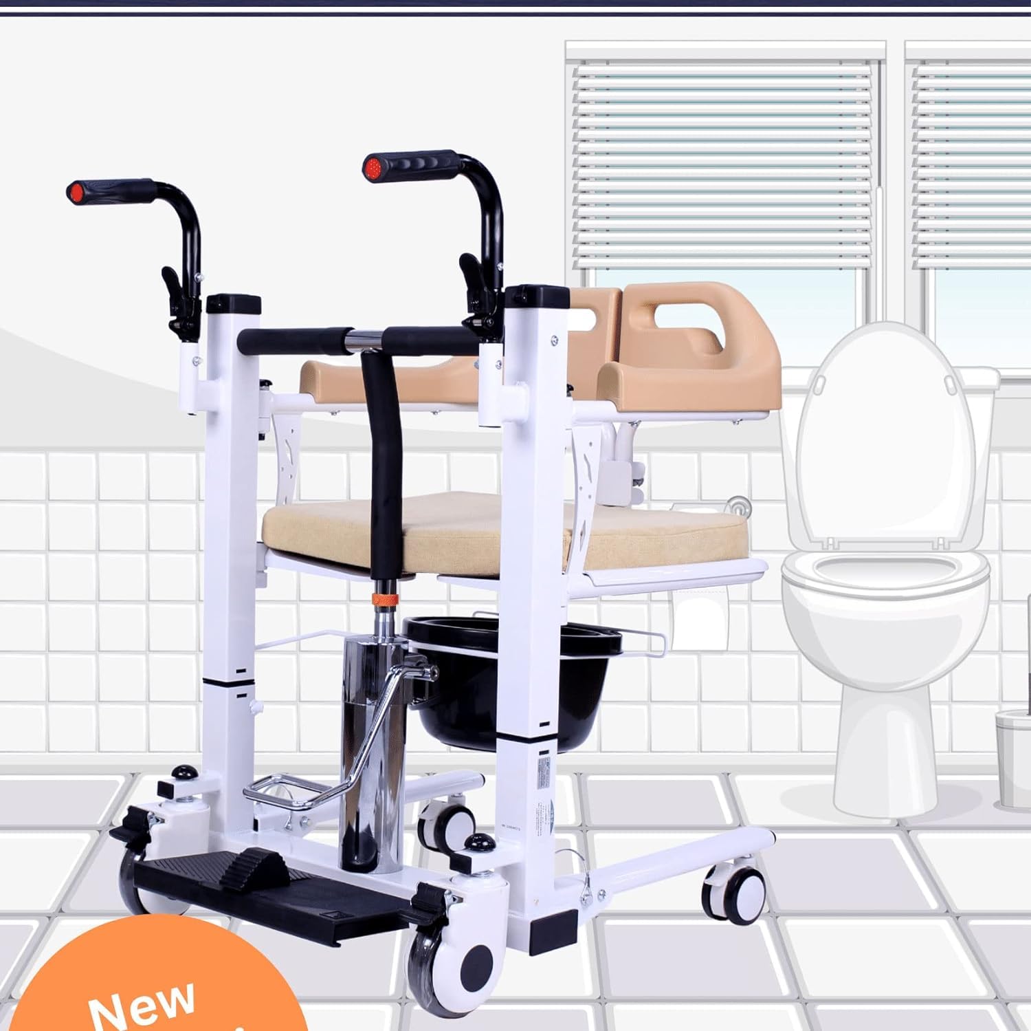 Karma Healthcare Ryder TC 20 Hydraulic Patient Lift & Commode Chair |Transfer Chair |Bedside Commode | Attendant Wheelchair| (B0CLZZTGMW) Amazon Price History, Amazon Price Tracker