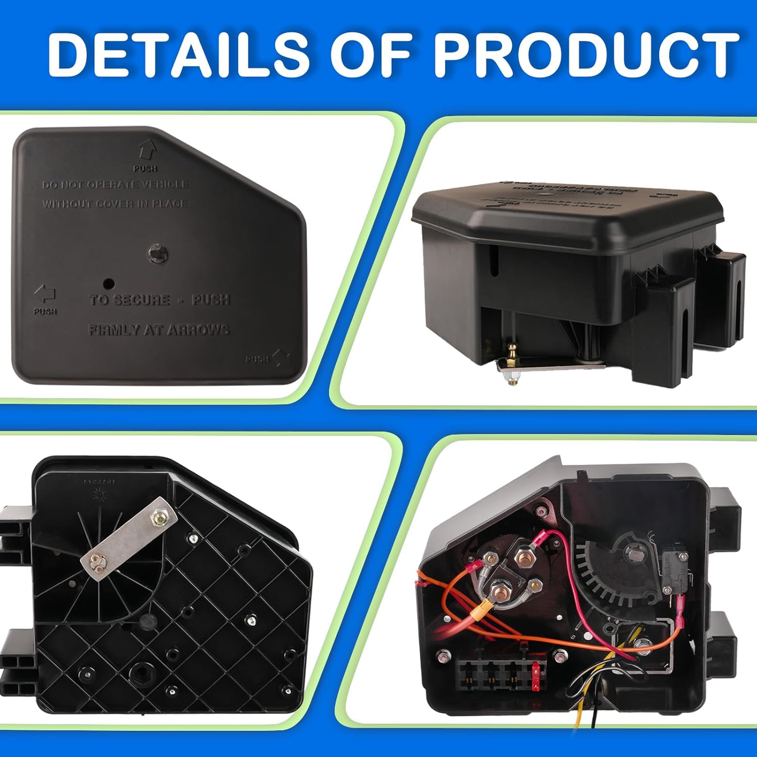 Club Car Electrical Component Box Asm/Electrical Box Cover Fit for Club Car DS 1992-2015 Gas Golf Cart, Replace OEM #1013609, 1015372, 1015777,102711201, 1015373, 1014808