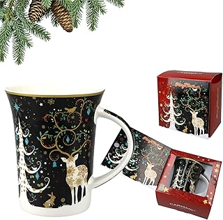 Carmani - Christmas Mug, Festive Party Mug for Tea, Coffee, Hot Chocolate Decorated with Christmas Theme 350ml