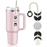 QILMILY Moon Stanley Cup Topper, Decorative Cup Accessory (Silvery Moon, S)