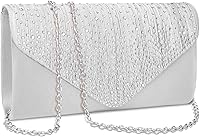 BBjinronjy Rhinestone Clutch Purse for Women - Satin Evening Bag with Detachable Chain for Wedding Party Prom Cocktail
