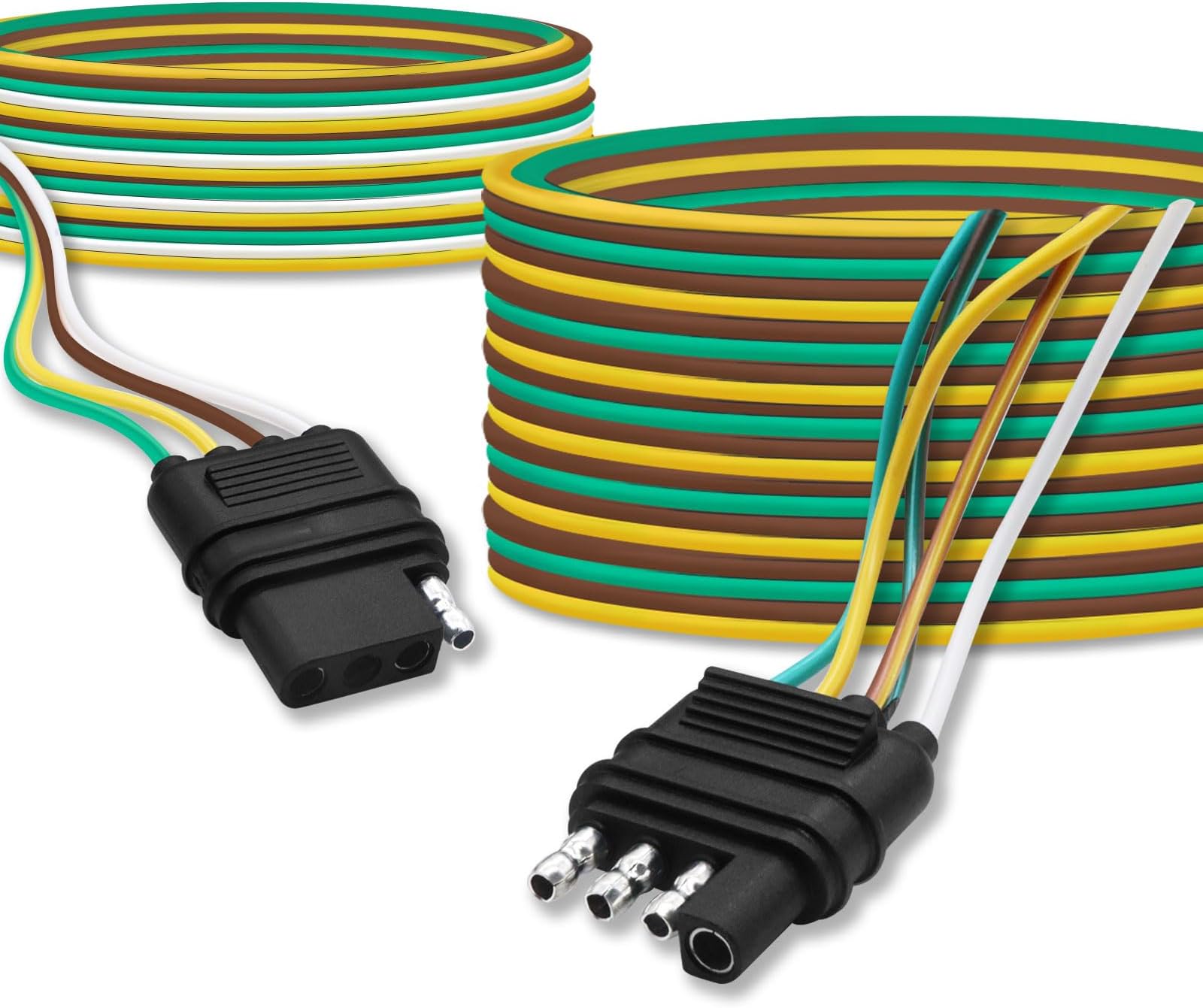 50ft 5 Wire 4Pin Trailer Wiring Harness,Extended Length Trailer Wiring Kit,4-Way Trailer Light Wire for Trailers RV Boat Marine