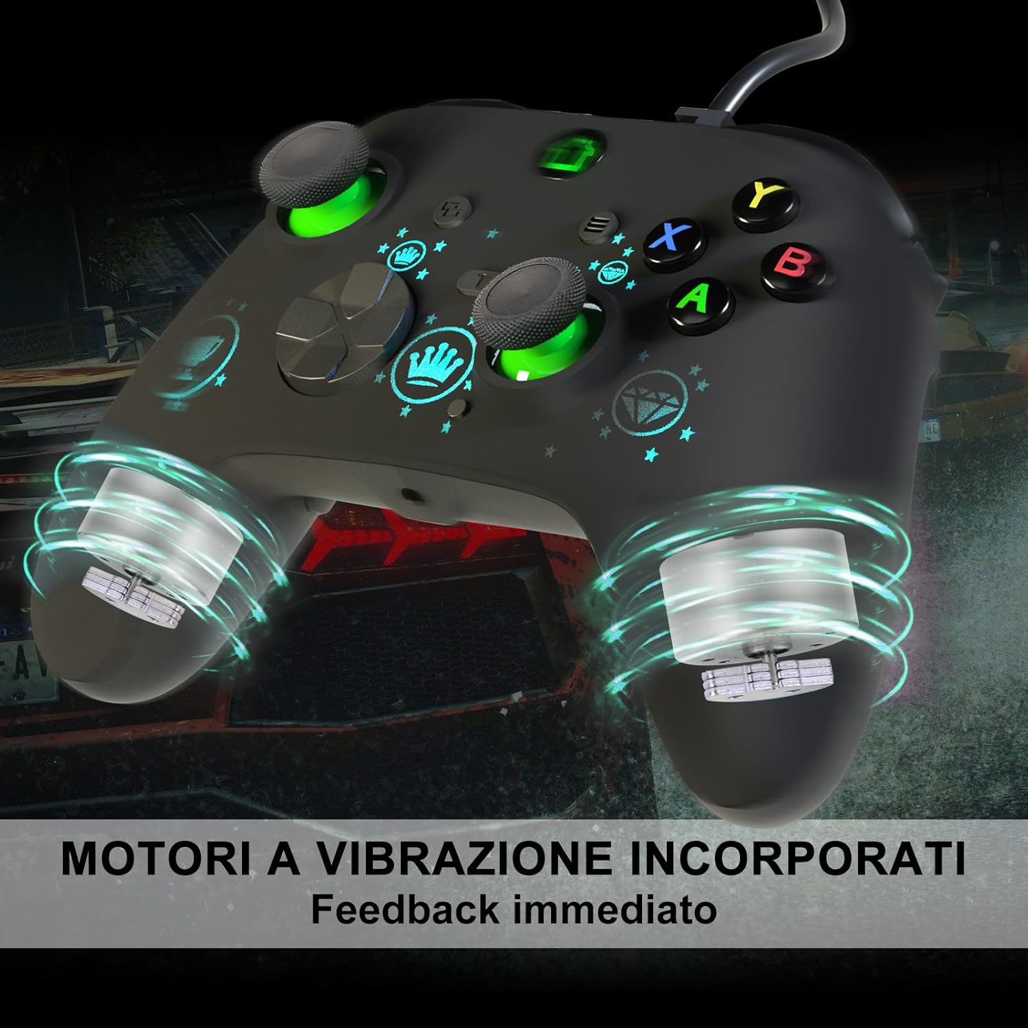 Wired Game Controller Compatible with Xbox One Series/PC, USB Wired Xbox One Gamepad for Windows 10/11//Steam, Gaming Controller with Programming Buttons, Audio Jack, Turbo Button