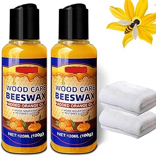 2 Bottles Natural Beeswax & Orange Oil Wood Conditioner - Wood Care Beeswax, Beeswax Spray Furniture Polish, Beeswax Polishing