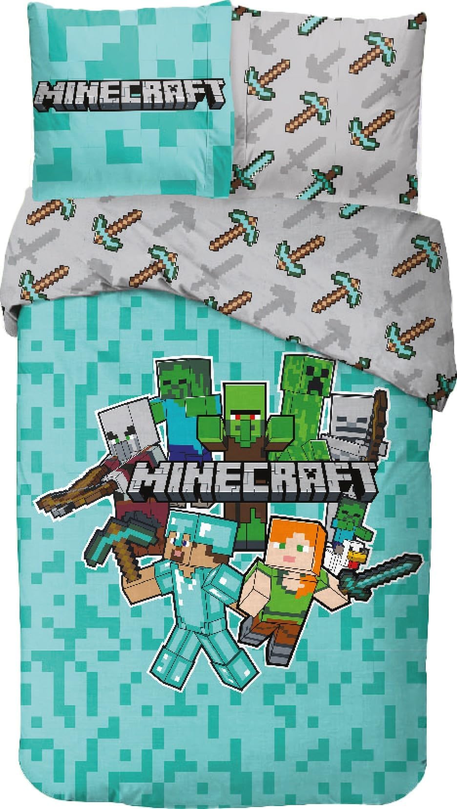 2 Taies D'Oreiller Standard Minecraft - Glow In The Dark Creeper Et Zombie - Neuves