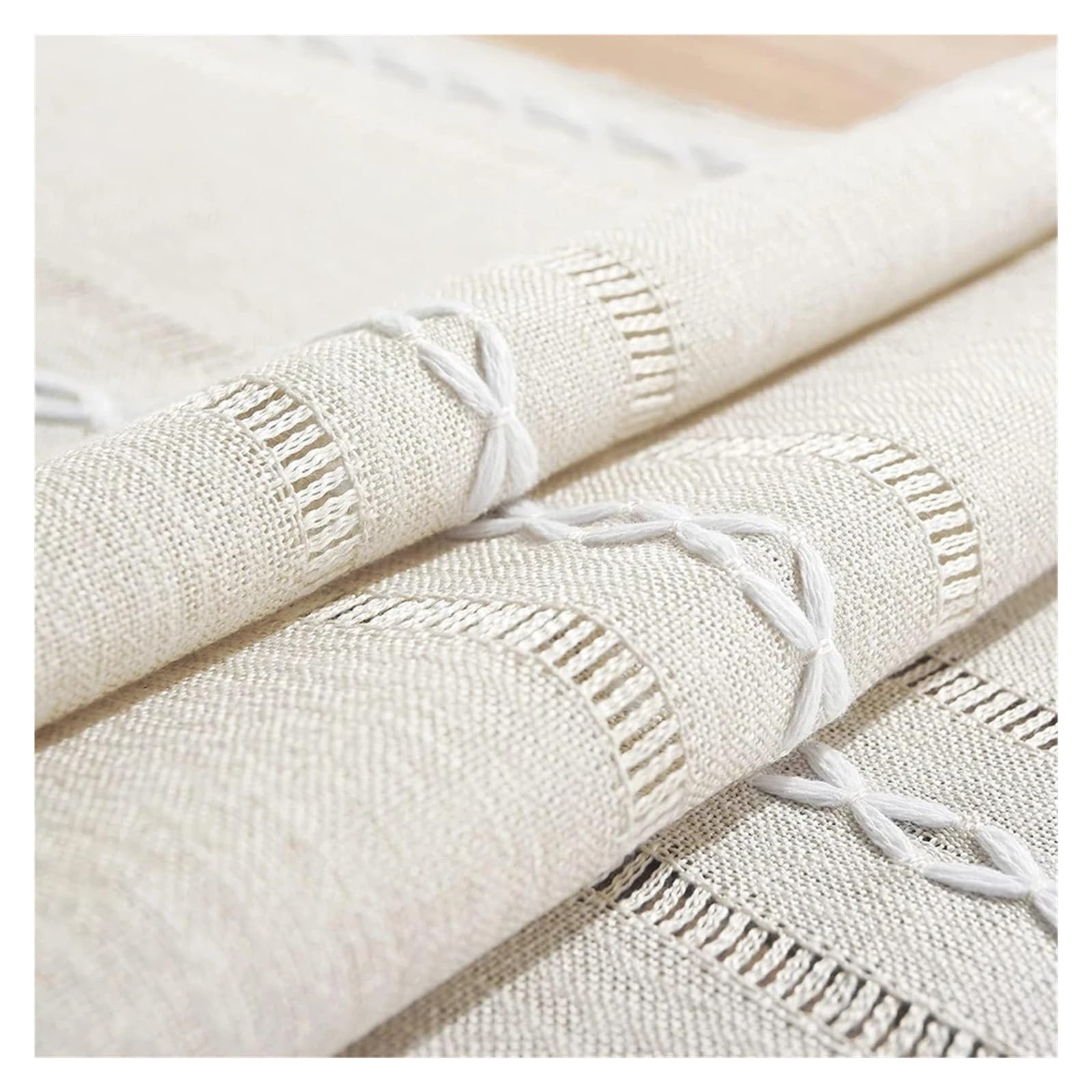 Runner da tavola con frange Runner da tavolo rustico con nappe, runner ricamati in cotone e lino for decorazioni pranzo, feste di nozze(Taupe,33x228cm With Tassel)