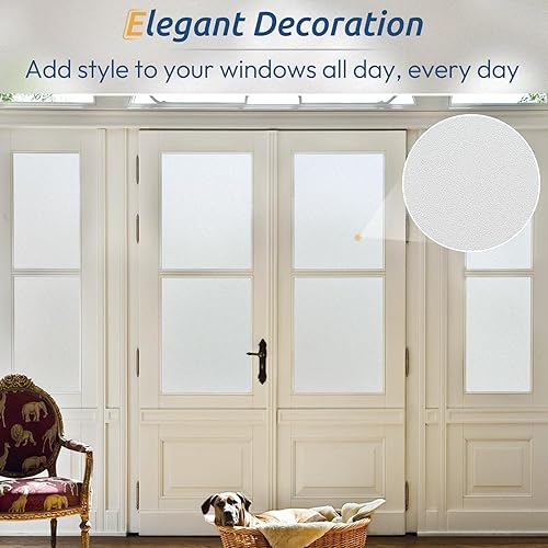 Miniatura 9 de rabbitgoo Película de privacidad para ventana, vidrio esmerilado, adhesivo estático, bloqueo de calor, calcomanías para puertas para el hogar y el