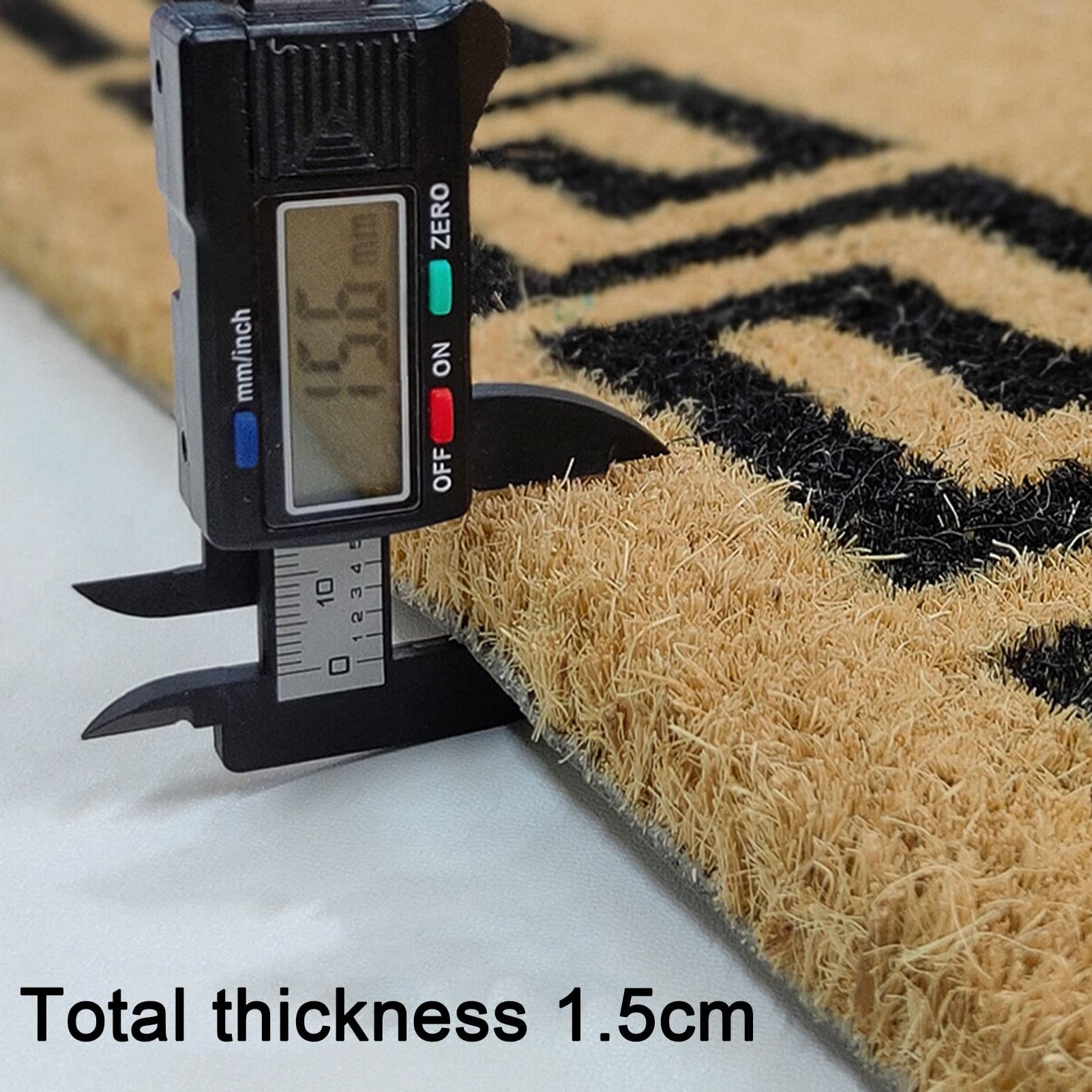 Outdoor-Matten, natürliche rutschfeste Bodenmatte für den Eingangsbereich, hygroskopischer Terrassengarten-Hoteleingangsteppich, 1,5 cm dick (Farbe: Braun, Größe: 2 Stück – 45 x 75 cm)