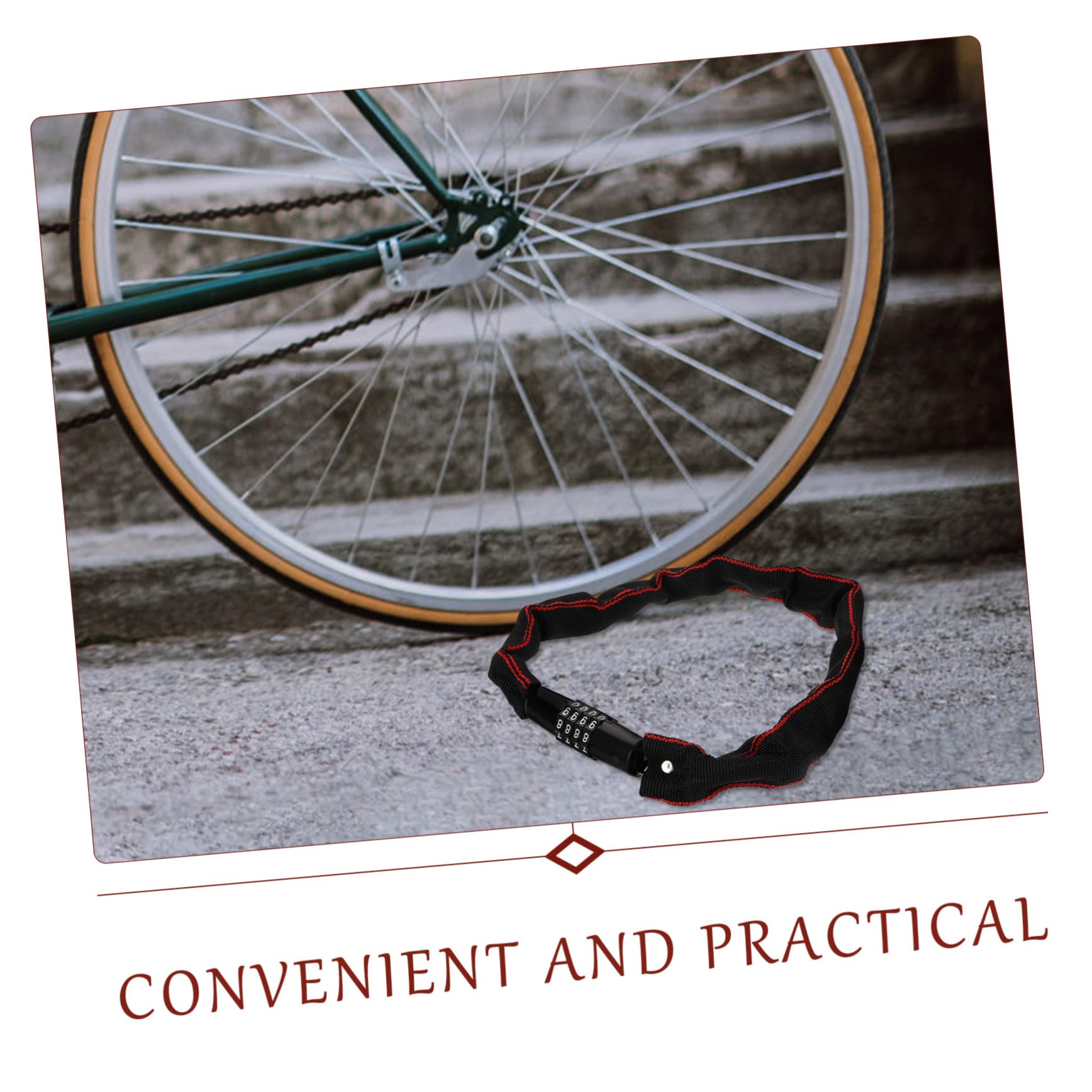 BESPORTBLE Chain Lock Password Lock for Motorcycles and Scooters Wear-Resistant Easy to Use for Outdoor Security