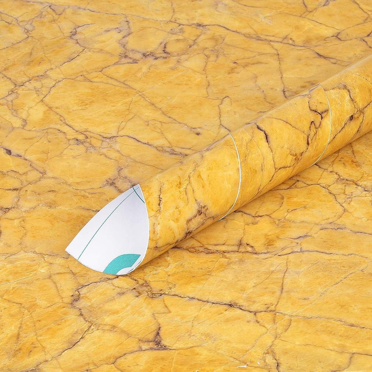 GK Trading Starlite Enterprises Yellow Self Adhesive Wallpaper for Living Room, Sofa Background Decal, Door, Cupboard, Fridge, Wall, Tabletop, Floor & Etc Interior & Renovation Project (2 x 10 Feet)