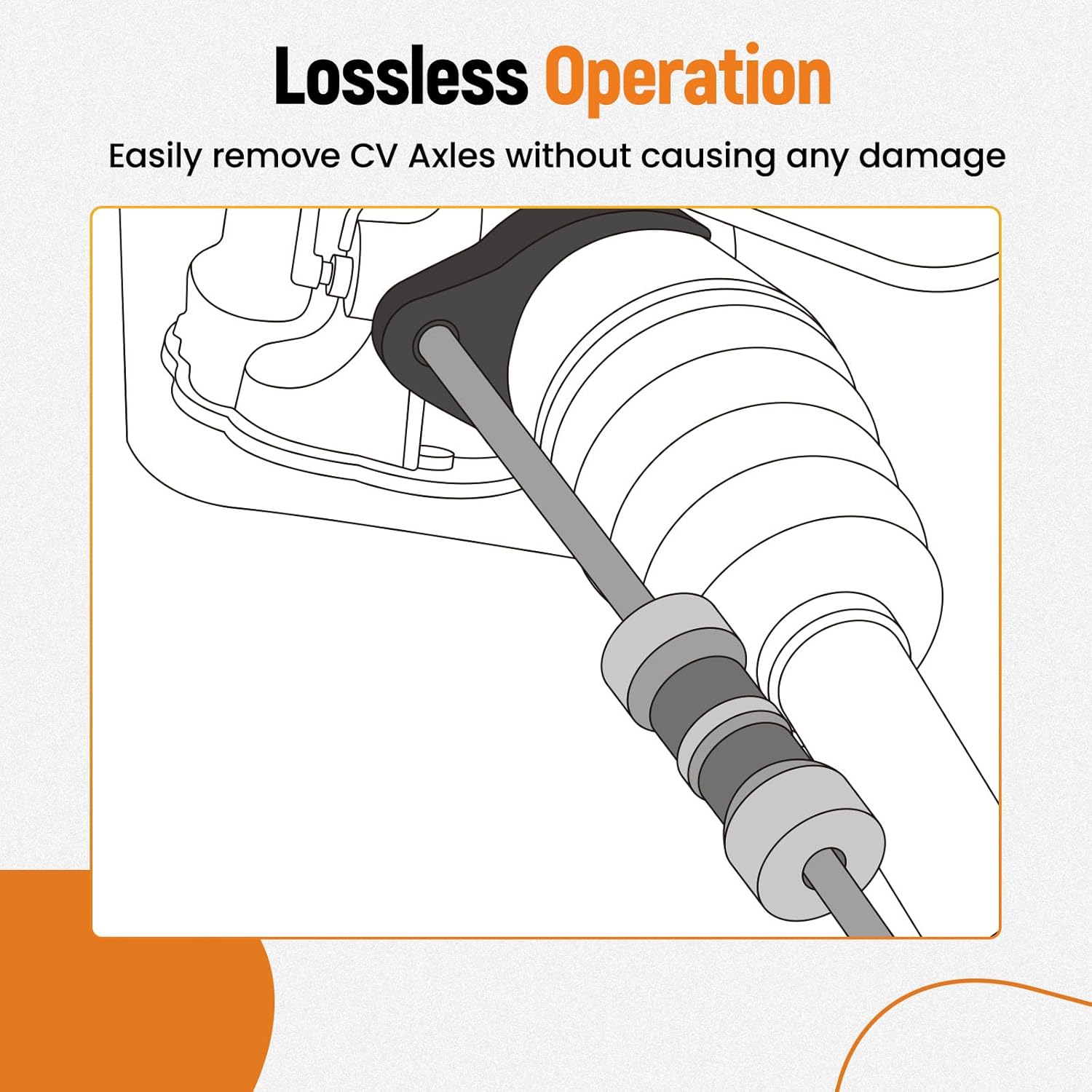 maXpeedingrods Inner CV Axle Puller Removal Tool with 5/8"-18 Slide Hammer & 63mm 48mm Fork Adapter, CV Joint Puller Removal Tool, Front Wheel Axle Half Drive Shaft Removal Tool Kit