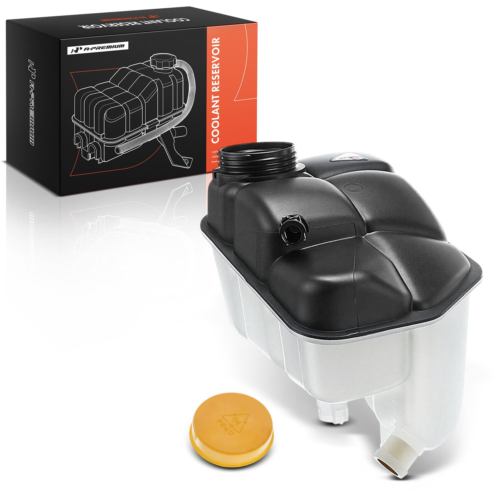 A-Premium Coolant Overflow Recovery Reservoir Tank Compatible with Mercedes-Benz E280, E300, E320, E350, E500, E55 AMG, E550, E63 AMG, CLS500, CLS55 AMG, CLS550, CLS63 AMG, GLK350, Petrol - Front Side