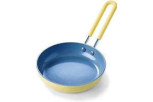 GreenPan Happy Healthy Ceramic Egg Pan, 5" Nonstick Round Egg Pan, Yellow