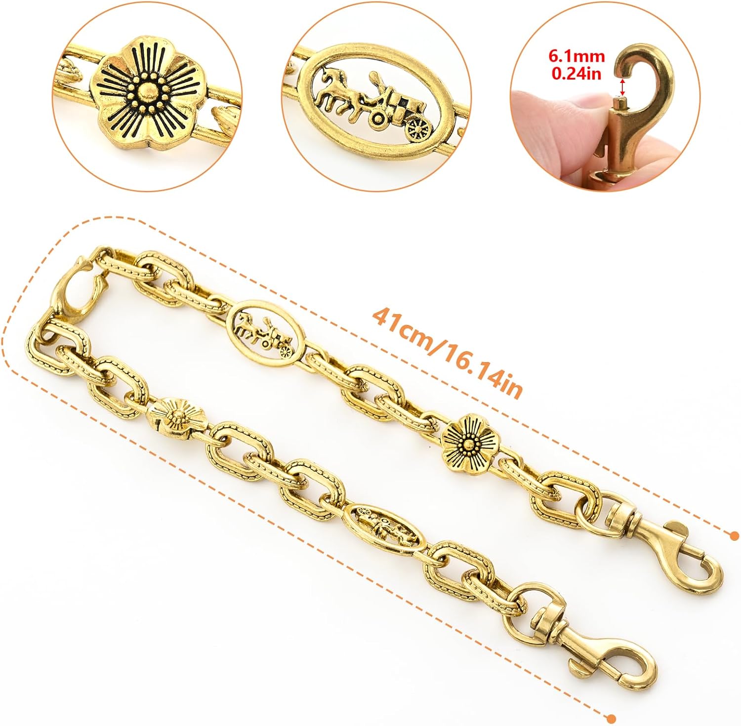 Purse Charm, Bag Charms for Handbags, Gold Jean/Wallet Chain Keychains for Women Purse Accessories Bag Extender Chain, Ideal Gift for Her - Image 2