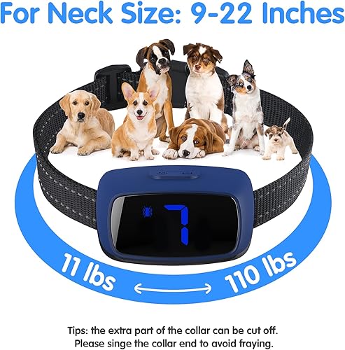Miniatura 2 de Collar antiladridos de perro, collar antiladridos para perros grandes con modos de vibración y pitido, collares de ladridos humanos recargables para
