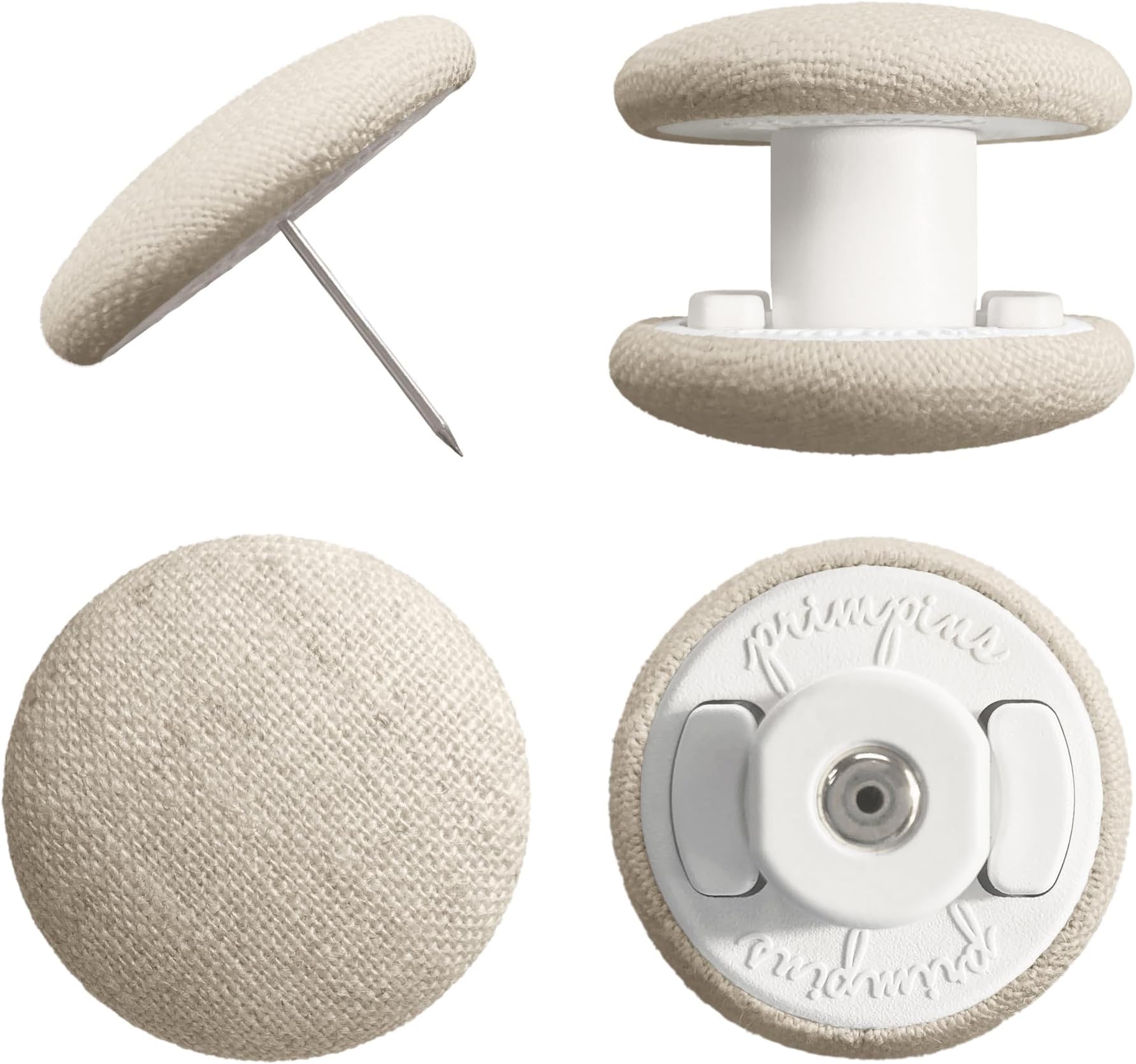 Duvet Clips - Classic Linen Collection - Locking Pin Fasteners - Keeps Comforter from Shifting in Cover (Set of 4, Natural)