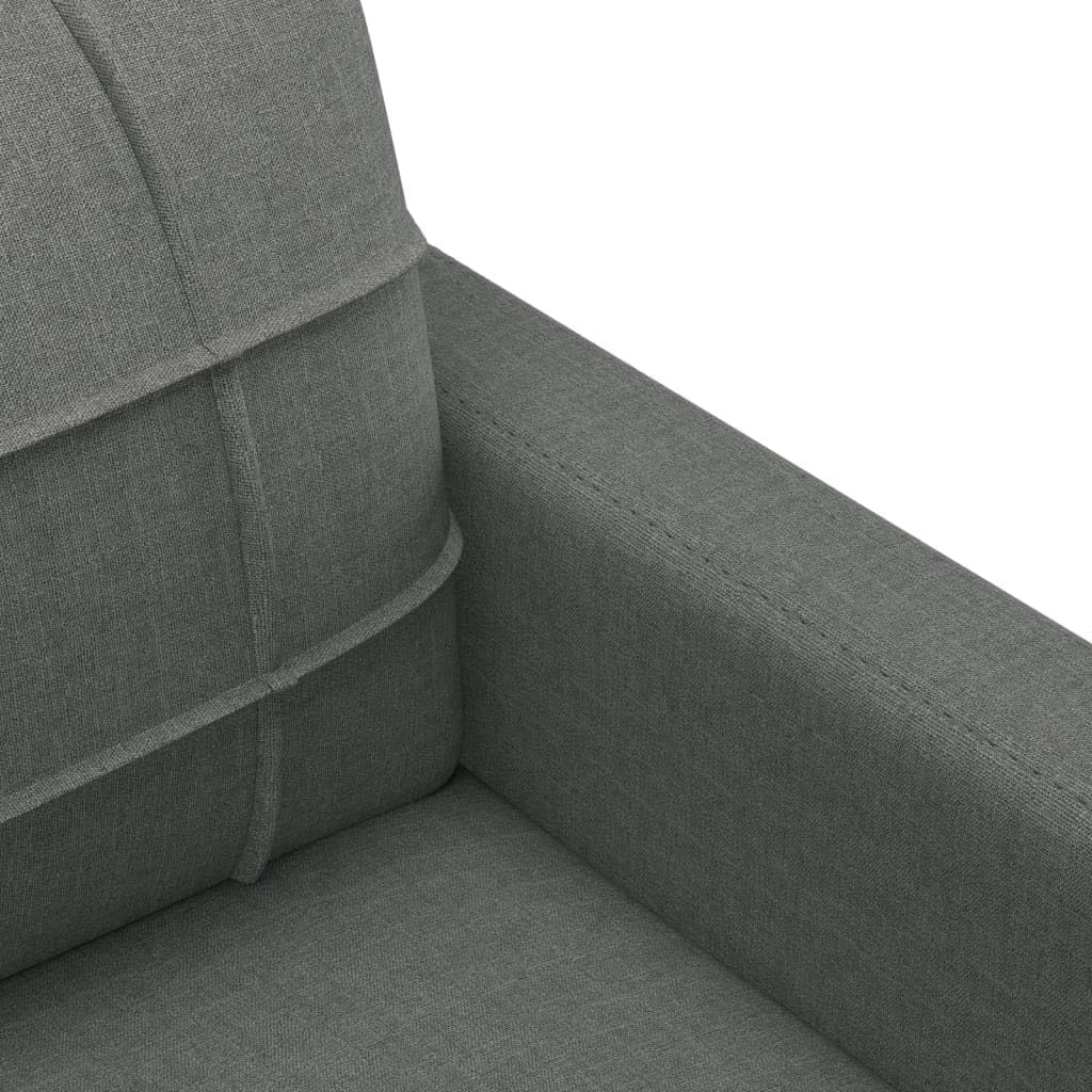 vidaXL Ensemble de Canapés avec Coussins 3 pcs, Canapés avec Accoudoirs et Dossier, Ensemble de Meubles, Mobilier de Salon, Moderne, Gris Foncé Tissu