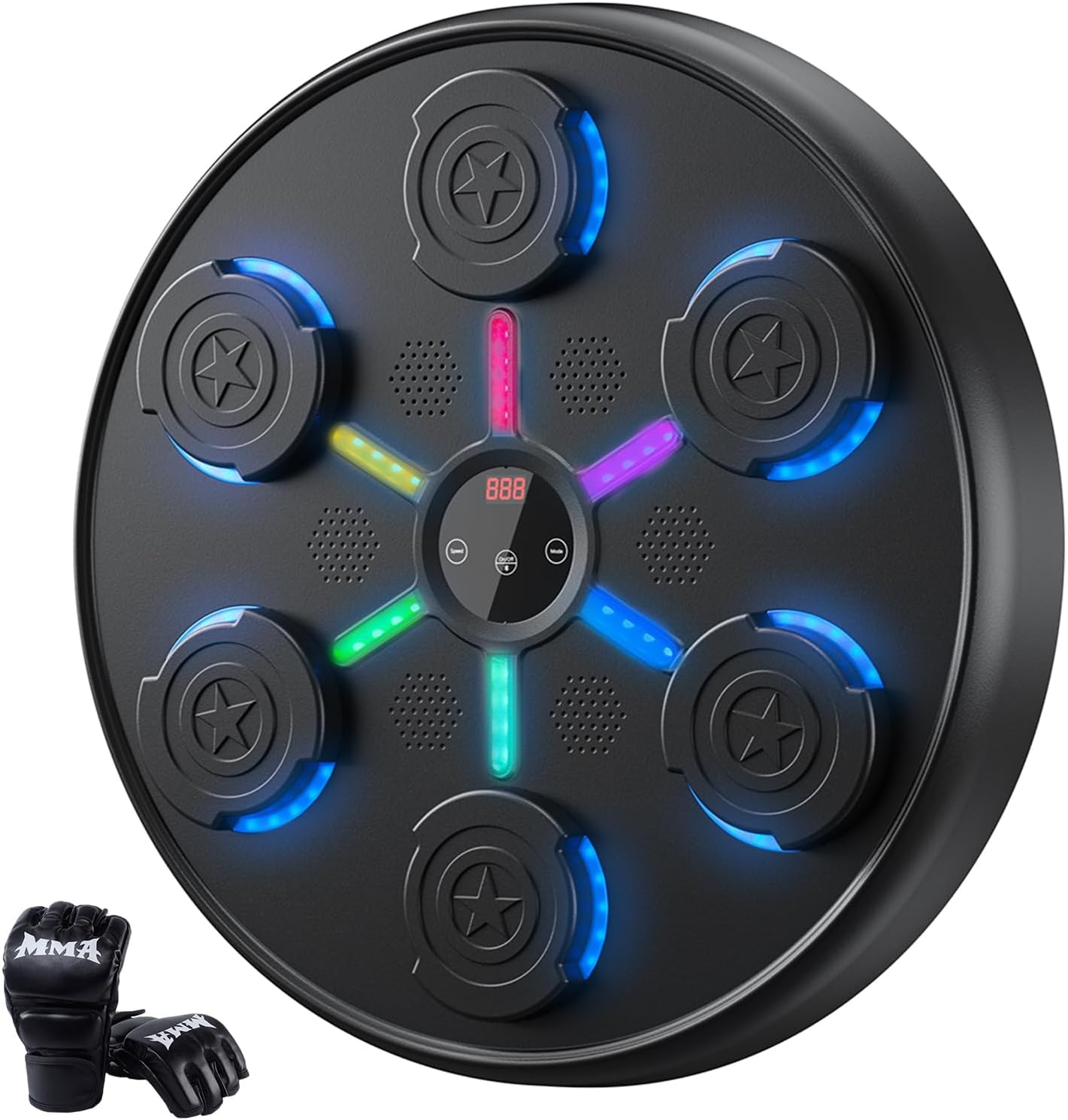 2025 New Music Boxing Machine with Boxing Gloves, Wall-Mounted, Upgraded Large Smart Bluetooth Music Boxing Target Workout Equipment for Home, Suitable for Kids and Adults（19.29''x19.29''x2.17''）