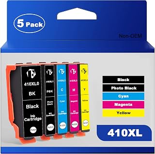F FINDERS&CO 410XL Remanufactured Ink Cartridge Replacement for 410 XL T410XL Ink to Work with Expression XP-640 XP-530 XP-630 XP-7100 XP-830 (5 Pack)