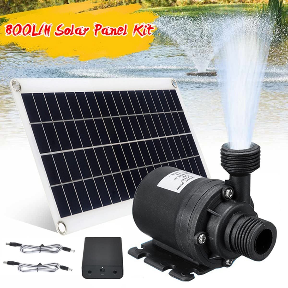 Bomba de Agua de 50W 800L/H DC12V Bomba de Fuente de Agua de Bajo Ruido para Bomba de Riego de Fuente de Agua Familiar de JardíN
