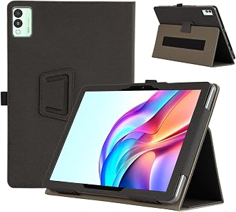 Case Cover for TECNO MEGAPAD 11, KONXISA Tablet Case with Magnetic Adsorption, PU Leather Folding Protective Cover with Pen Holder, Anti-scratch,Shockproof and 360 Full ProtectionTablet Sleeve, Black