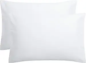 FLXXIE Microfiber Pillow Cases Queen Size Set of 2, Soft Pillowcases with Envelope Closure, Wrinkle Resistant Pillow Covers, 20x30, White