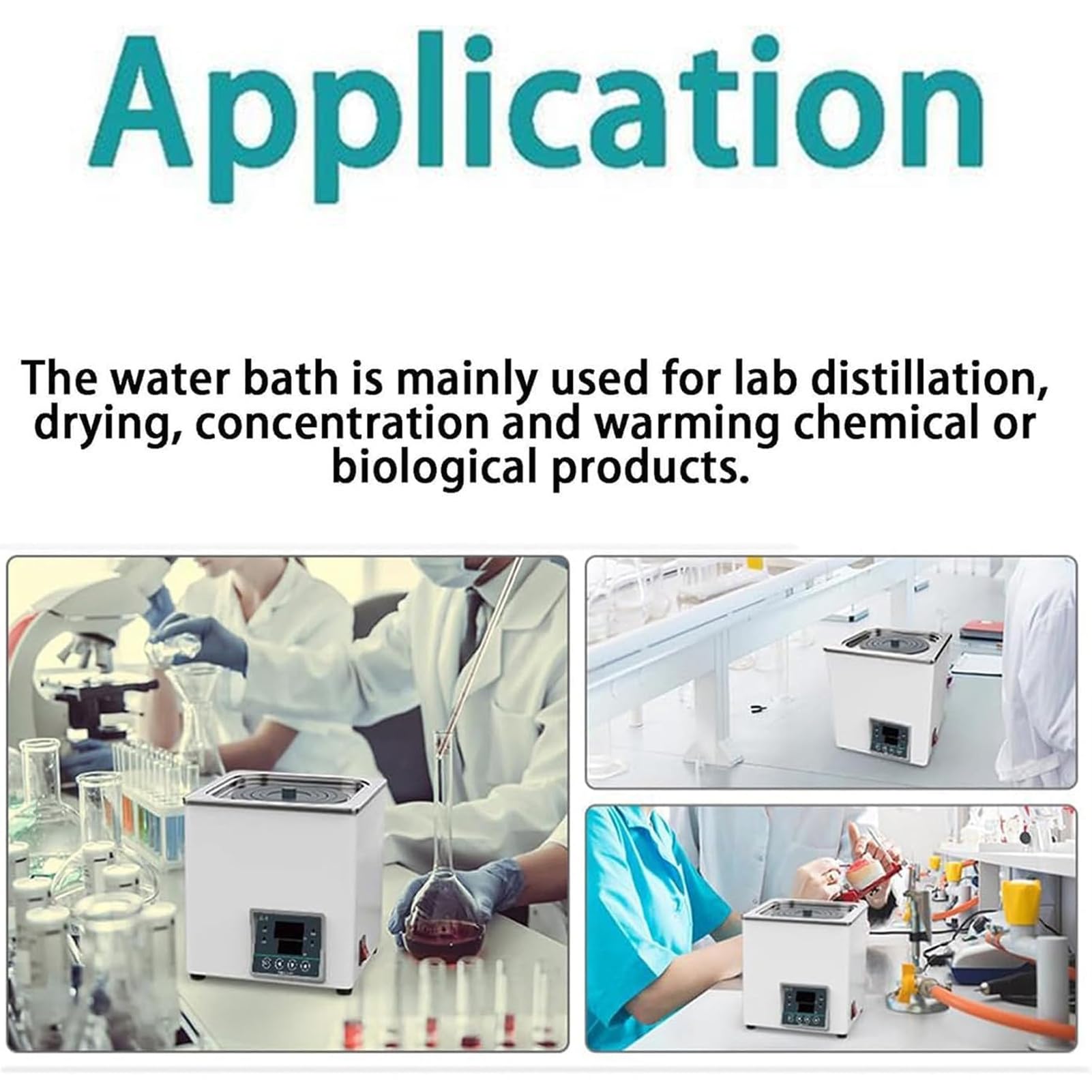 Baño María para Laboratorio, Calentador Termostático Digital, Dispositivo de Calentamiento Eléctrico, Recubrimiento de Acero Inoxidable, Para Experimentos de Laboratorio, Función Antiquemado en Seco